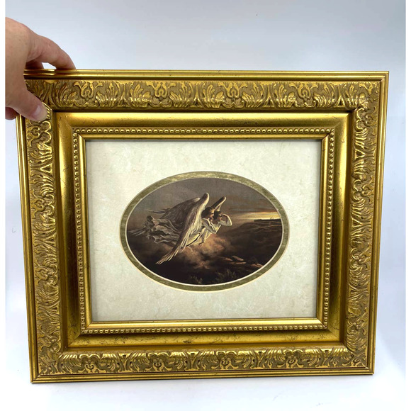 None Other - Framed Print "First Easter Dawn" Thompson Oval Mat Gold Frame Framed sz 13"x15"